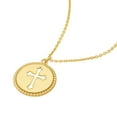 thumbnail image 2 of 14k Yellow Gold 12mm Cut Out Religious Faith Cross Medallion Adjustable Necklace 18 Inch Pendant Necklace for Women, 2 of 2