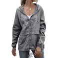 thumbnail image 1 of Imperméable pour Femmes, Veste Légère avec Capuche et Poches pour Extérieur, 1 of 5