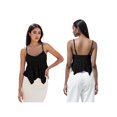 thumbnail image 2 of LMLYSoH Womens Lace Babydoll Tank Tops Stylish Solid Mesh Loose Hem V Neck Spaghetti Strap Camisoles, 2 of 9