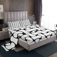 thumbnail image 1 of Erosebridal Modern Abstract Patchwork Twin Sheet Sets, Abstract White Black Bedding Twin Size 3 Pieces, 1 of 7