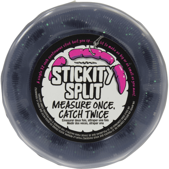 Wurm Stickity Split Cut to Length Fishing Bait and Hook Set, Junebug