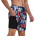 thumbnail image 2 of Cauagu colorful Polka dot bow Print Mens Swim Trunks Quick Dry Board Shorts Swim Shorts with Compression Liner Bathing Suits-3X-Large, 2 of 6