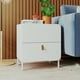 thumbnail image 4 of Mesa Auxiliar de Noche Moderna con 2 Cajones blanco, 4 of 6