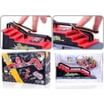 thumbnail image 2 of Juego de rampas para monopatines para dedos, cubierta para skatepark con rampas y patines, medio tubo para diapasón, color rojo, 2 of 4