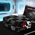 thumbnail image 5 of Erosebridal Checkered Flag Zipper Twin Comforter Sets with Fitted Sheet and 2 Pillowcases, Racing Zipper Bedding Set, Crossed Flags Red, Black Reversible, 5 of 7