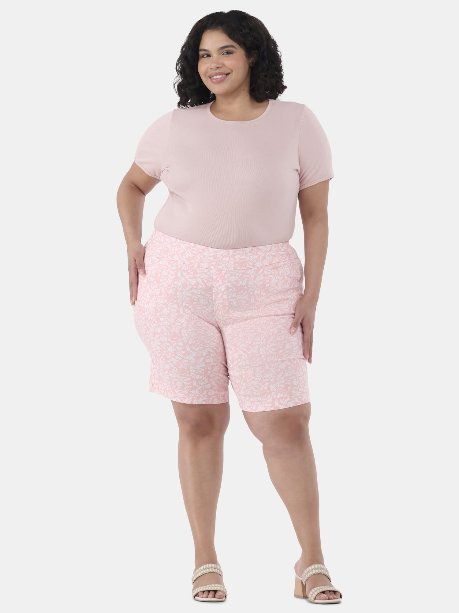 JMS Just My Size by Hanes Women's Plus Pull On Millennium Bermuda Short, 9" Inseam, Sizes 0X-4X