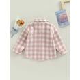 thumbnail image 4 of Inevnen Toddler Flannel Shirt Jacket Plaid Lapel Button Down Shacket Little Boys Girls Shirts Coats, 4 of 8