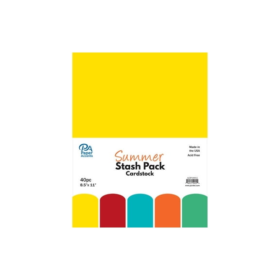 Paper Accents Stash Pack Cardstock 8.5"x 11" Summer 40pc