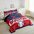 thumbnail image 3 of Castle Fairy Sport Baseball Twin Comforter Sets,Ball Game Bedding Set,Blue Red Bedding Set, 3 of 8