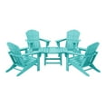 thumbnail image 5 of WestinTrends Dylan 5-Piece Outdoor Patio HDPE Adirondack Chair With Round Coffee Table Conversation Set, Turquoise, 5 of 12