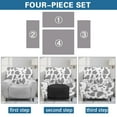 thumbnail image 6 of Xoenoiee Gray Cow Print Stretch Recliner Chair Covers, 4 Pieces Recliner Slipcovers Recliner Cover Soft Reclining Cover Furniture Protector with Pocket, 6 of 7