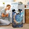thumbnail image 5 of Yayeee Freestanding Laundry Hamper with Handle Collapsible Large Storage Basket for Clothes, Crystal Moon, 5 of 7