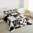 thumbnail image 3 of Erosebridal Plaid Deer Bear Quilt Set Rustic Cabin Twin Bedding Sets Men Lodge Hunting Comforter Set Woodland Bed Set Brown Black White Grey Farmhouse Decor 1 Pillow Case, 3 of 7