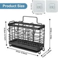 thumbnail image 3 of IWNTWY Utensil Holder for Kitchen Counter, Stainless Steel Silverware Holder with 3 Compartments, Utensil Drying Rack with Hooks, 3 of 9