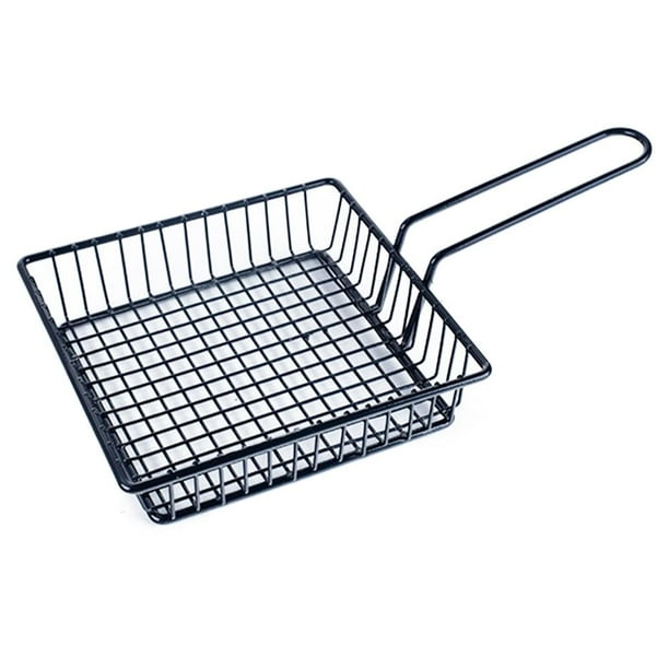 Stainless Steel Black French Fries Basket French Fries Frying Pan
