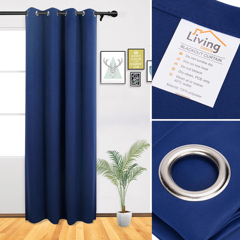 Blackout Curtain For Bedroom Or Living Room Window Curtains Navy Blackout Curtain For Bedroom Or Living Room Window Curtains Navy Blue 1 Panel 52 95inch Livingbasics