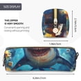 thumbnail image 3 of Fotbe Colorful Underwater Shark Estuche para Lápices de Cuero con Estampado, Estuche con Cremallera Resistente, Organizador Compacto y Elegante para Papelería, 3 of 7