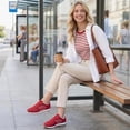 thumbnail image 2 of Ecetana Womens Retro Lace-Up Sneakers Mesh Upper Casual Walking Shoes, 2 of 7