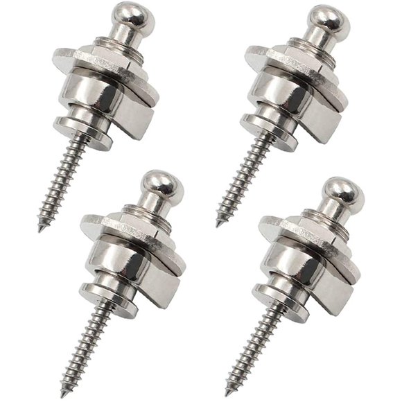 Wolfride 4PCS Sangle de Guitare Boutons de Verrouillage Argent Libération Rapide Sangle de Guitare Boutons