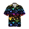thumbnail image 3 of Camisetas con la bandera del arcoíris LGBT para hombres y mujeres, camisetas con estampado 3D, personalidad, solapa fresca, botón único, blusas de verano de manga corta, 3 of 5