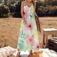 thumbnail image 3 of Watercolor Pastel Floral Art Print Sleeveless Dress Dresses Women Summer Women's Summer Clothing, 3 of 9