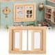 thumbnail image 2 of Ventana de madera, mini ventana de simulación de madera, ventana de casa de muñecas, ventana de madera de casa de muñecas, parte superior de la línea, 2 of 9