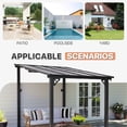 thumbnail image 6 of BaPiPro 8'x10' Hardtop Gazebo, Wall Mounted Lean-To Pergola for Patio, Aluminum Frame & Polycarbonate Roof, Waterproof Outdoor Canopy for Backyard, Porch, Deck, 6 of 8