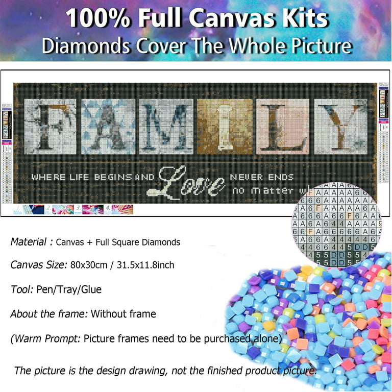 YALKIN Full Square Diamond Painting Kits for Adults(31.5x11