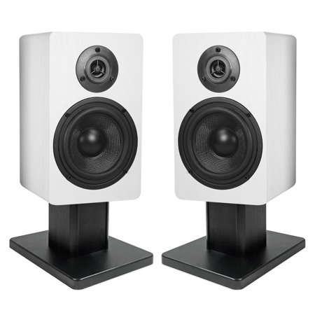 2 Rockville Rockshelf 58w White 5 25 Home Bookshelf Speakers 8