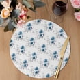thumbnail image 3 of Blue Poppy Flowers Round 13 Inch Placemats Set of 2, Spring Gray Eucalyptus Leaves Rustic HeatResistant Non Slip Place Mats for Dining Table, Wipeable Braided Kitchen Table Mats for Housewarming, 3 of 9