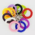 thumbnail image 6 of Naierhg 6Pcs Coil Stretchable Wristband Spiral Keychain Key Ring for Gym Pool, 6 of 7