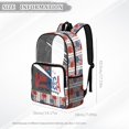 thumbnail image 7 of ZIATUBLES Clear Backpack Heavy Duty, America Floral Stars Printed Fabric & PVC Transparent Bookbag with Reinforced Strap, Large Capacity See Through Backpack for School, Travel, 7 of 7