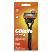 Gillette Fusion5 Razor Men 5 Blade Manual Razor ,1 Handle and 2 Blade Refills ,Black