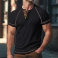 thumbnail image 2 of Kcolen Mens Workout Shirts Men's V Neck Buckle Detail Casual Sport Short Sleeve Tee Top for Summer Comfort, 2 of 9