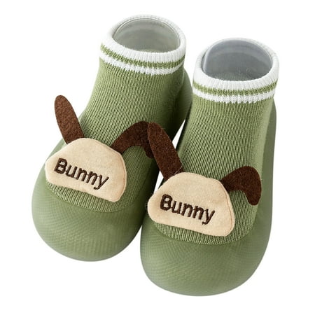 

MIUBAGIAL Spring and Summer Children Toddler Shoes Boys and Girls Socks Shoes Flat Bottom Non Breathable Cartoon Rabbit Pattern Colorblock