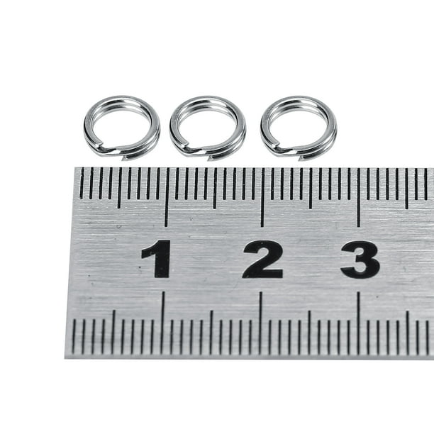 Conector de aparejos de señuelo de anillo dividido a presión de acero inoxidable de pesca de 100 piezas (8#)