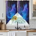 thumbnail image 4 of Blue Purple Sky Kitchen Window Curtains, Swag Curtains Valance for Bedroom Living Room Bathroom, Abstract Modern Stars Space Rod Pocket Window Treatment Curtain Block Drapes 2 Panels 36"x63", 4 of 9