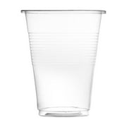 Clear Plastic Cups - 7 oz. (Pack of 100) - Disposable Plastic Drinkware, Perfect Clear Cups for Birthday Party Supplies, Weddings or Everyday Use