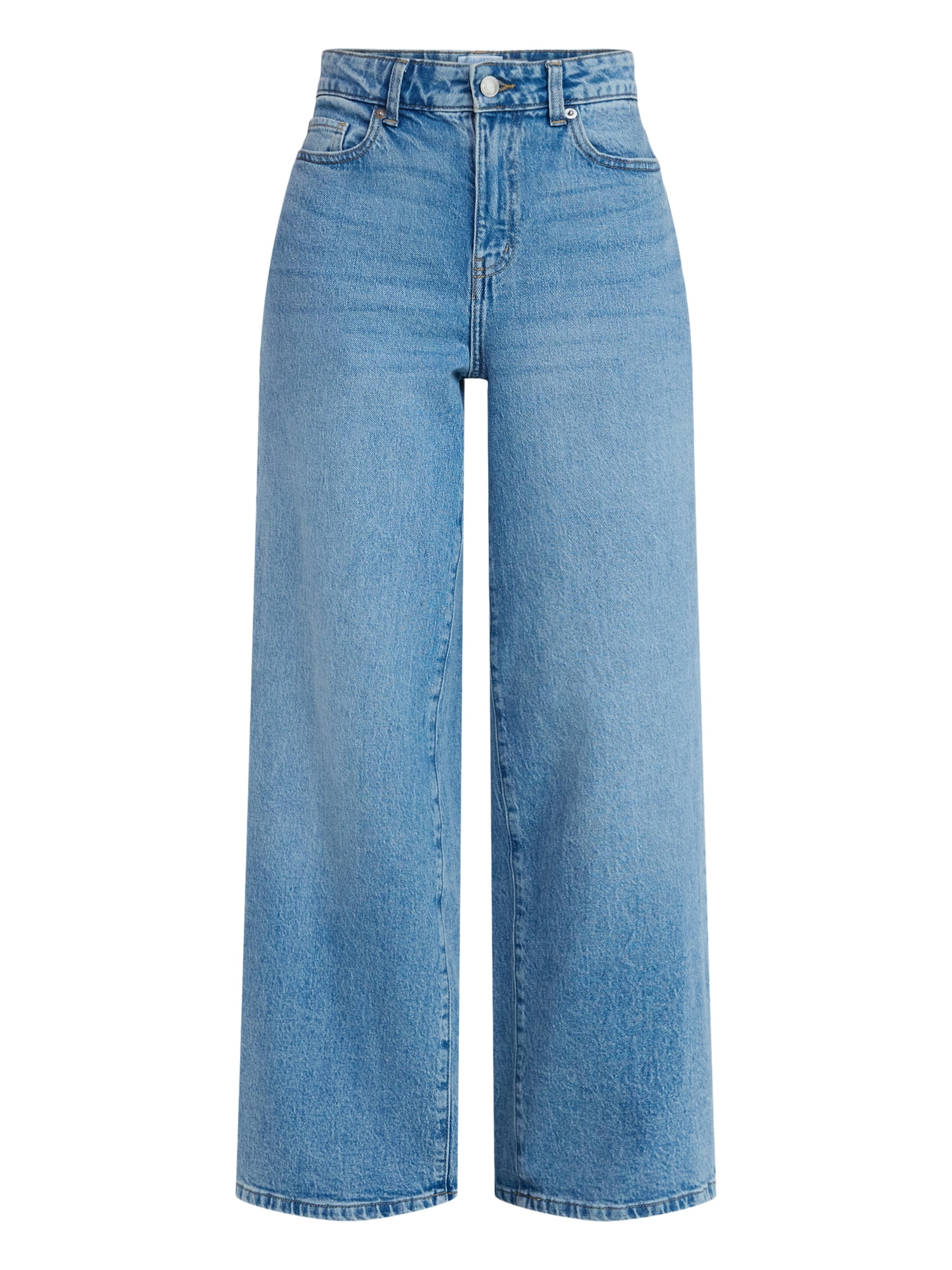 Time and Tru Women's Wide Leg Jeans, 31" Inseam, Sizes 0-22, 0L-22L