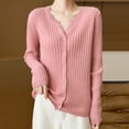 thumbnail image 4 of Dxzfnsa Womens Button Down Cardigans Solid Color Long Sleeve Sweaters for Women Casual Soft V-neck Knit Cardigan Sweaters Fall Winter Outwear, 4 of 7