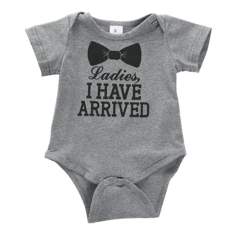 

Baby Casual Romper with Letter Bow Tie Print Round Neck Short Sleeve Lightweight Jumpsuit