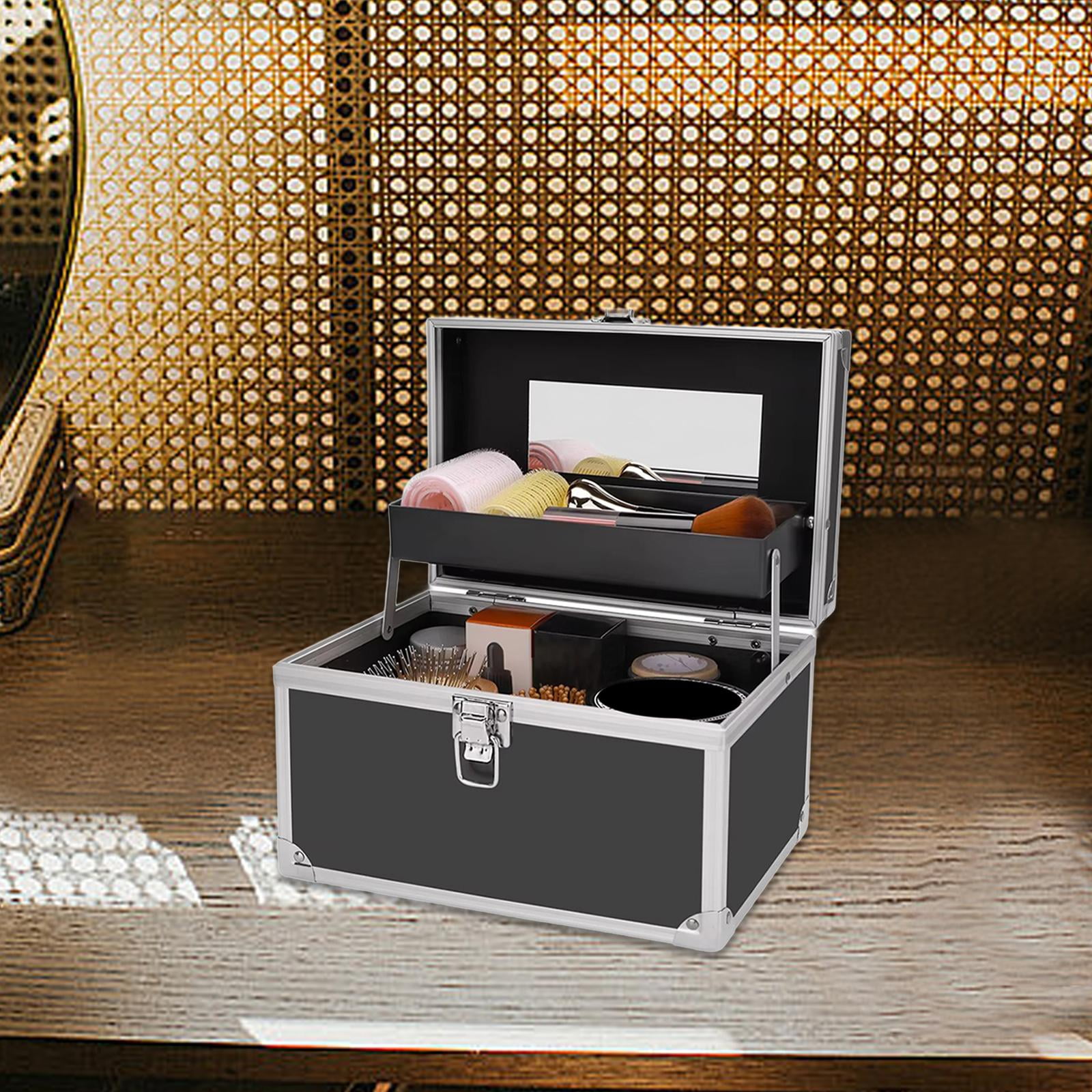 か77● 【中古】REMO / CROWN BONGO ケース付き(pearl) Ktaxon Pro Aluminum Makeup Train Case Jewelry Box Cosmetic
