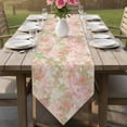 thumbnail image 6 of Pink Green Flower Table Runner Linen Burlap Table Runner 70 Inches Long Watercolor Summer Botanical Dresser Scarves for Kitchen Island Coffee Dining Room Party Wedding Banquet Holiday Decor 13"x70", 6 of 8