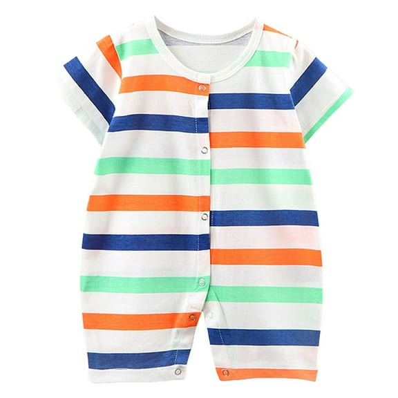 Gubotare Unisex Baby Clothes Baby Boys Romper Short Sleeve Baby Jumpsuit with Snap Closure - Cozy Baby Bodysuit for Boys Size 12-18 Months (Multicolour,12-18 Months)