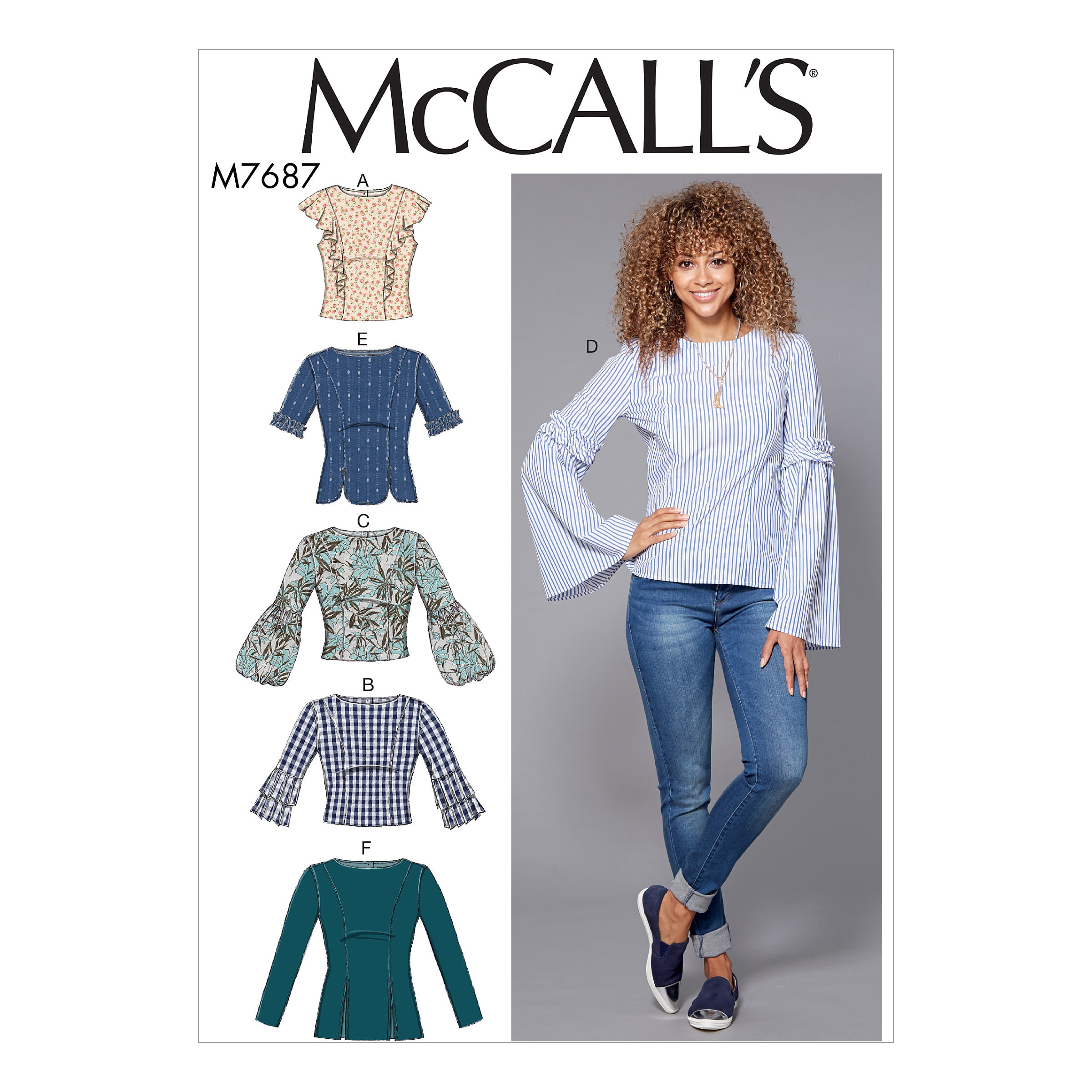 Misses' Back-Button Tops with Sleeve Options-6-8-10-12-14 - Walmart.com