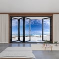 thumbnail image 4 of KaMic 120" x 96" 4 Panels Alumnium Folding Door In Black, One Door Right Swing Out Three Door Folded From Left To Right, 4 of 20