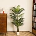 thumbnail image 4 of 6ft Artificial Palm Plant in White Planter, Fake Palm Tree, Faux Plant for Indoor Outdoor Modern Decoration Dypsis Lutescens Plants in Pot for Home Office, 4 of 6