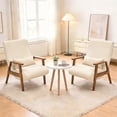 thumbnail image 2 of CoVibrant Adjustable Reclining Accent Chair, 4-Position Lounge Chair with 8.66" Ultra Thick Cushion & Waist Support Pillow for Living Room Bedroom, Beige, 2 of 9