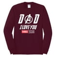 thumbnail image 2 of Wild Bobby, Dad I Love You 3000 Endgame Superhero Gift Idea, Father's Day, Men Long Sleeve Shirt, Maroon, Medium, 2 of 4
