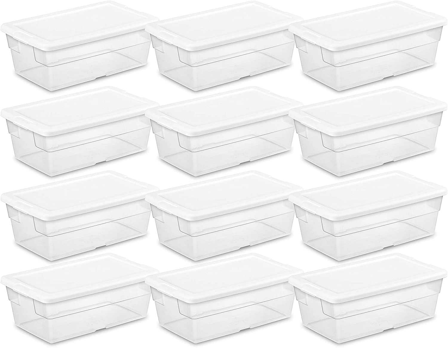 White Lid with Clear Base Sterilite 16428012 6 Quart/5.7 Liter Storage Box 